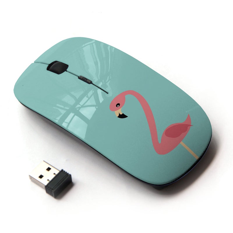 KOOLmouse [ Optical 2.4G Wireless Mouse [ Flamingo Teal Pink Bird Florida Miami ] - Image 1